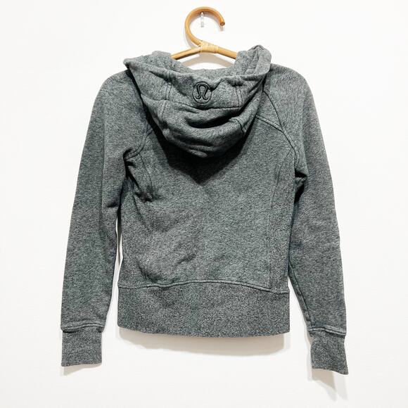 Lululemon Heather Grey Scuba zip up hooded sweater Size 4 - Picture 3 of 3